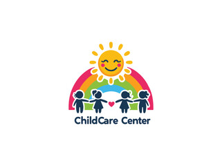 kids logo template, child care center, daycare logo, education logo, care logo