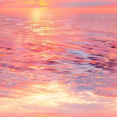 Fototapeta premium Breathtaking summer sunset over a calm ocean, with vivid orange and pink hues reflecting on the water, perfect for tranquil evening themes