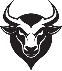 bull logo illustration black and white