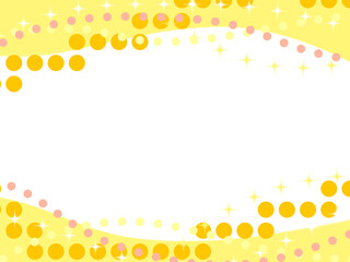 装飾枠や背景素材で使えるポップで可愛いおしゃれなフレームイラストイエロー