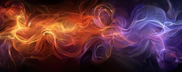 Obraz premium A fluid, ethereal abstract design with swirling patterns and pastel hues, evoking a sense of movement and tranquility in a frontal view