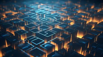 Obraz premium Abstract cube blocks