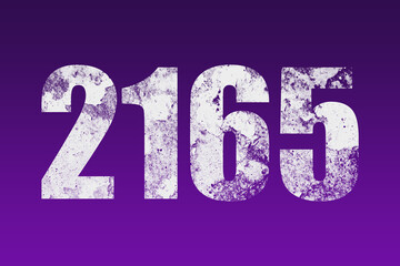 flat white grunge number of 2165 on purple background.	