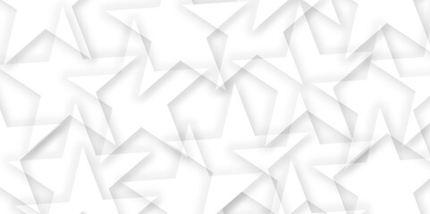 white paper star texture background. Abstract background of translucent big stars in white colors. geometric 3D star shapes on white background Can be used for wallpaper, textile, invitation card etc