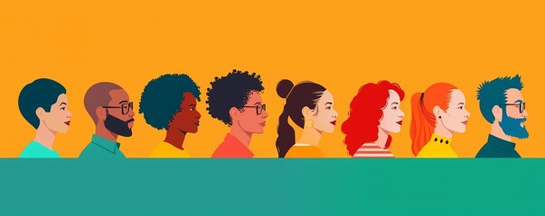 Fototapeta premium Flat design of human resource management with recruitment process, job interview, and candidate selection