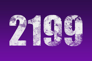 flat white grunge number of 2199 on purple background.	