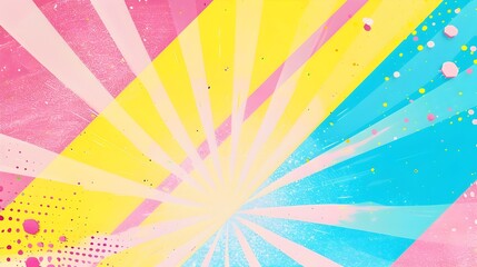 Vibrant Pop Art Style Bright Colorful Background with Shimmering Metallic Accents for Poster Banner or Mockup Design