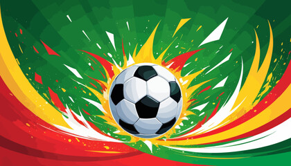 a soccer ball with the colors of the flag of portugal