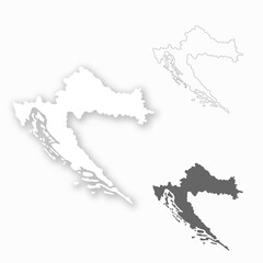 Croatia map set for design easy to edit