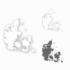 Denmark map set for design easy to edit