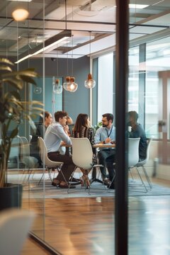 Business meeting in modern office