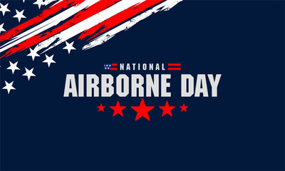 National Airborne Day. August 16.  Template for background, banner, card, poster with text inscription. Vector illustration