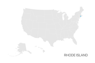 USA map with Rhode Island state highlighted easy editable for design