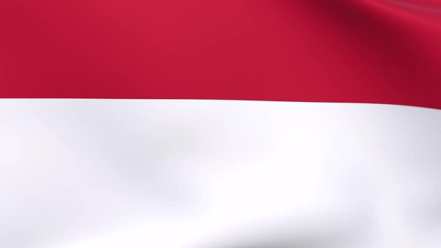 Waving flag of Monaco Animation 3D render Method