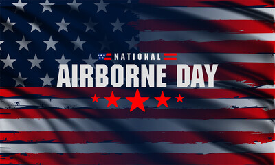 National Airborne Day. August 16.  Template for background, banner, card, poster with text inscription. Vector illustration