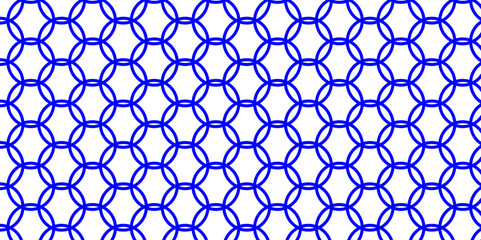 Naklejka premium Seamless geometric pattern honeycomb structure blue. Circular figures seamless ornament. Geometric motif. Rounds background. Digital paper, web design, textile print, abstract, vector artwork .