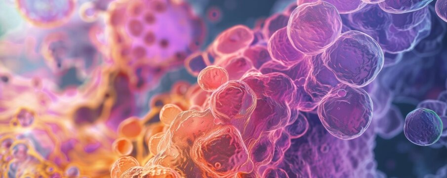 Close-up microscopic images of epithelial cells reveal the detailed structure of the surface.