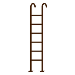 シンプルな壁掛けハシゴのイラスト