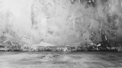 Fototapeta premium Abstract grunge background with a concrete wall and floor in gray and white colors