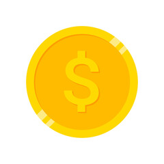 Dollar coin icon transparent background.