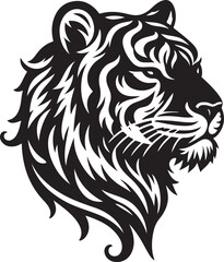 tiger silhouette vector style with white background 