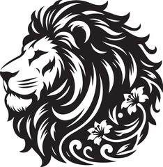 tiger silhouette vector style with white background 