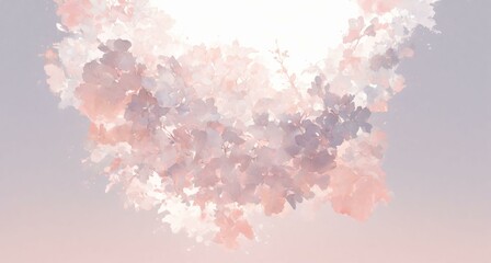 Abstract Background with Gentle Floral Whispers in Pink and Lavender Palette