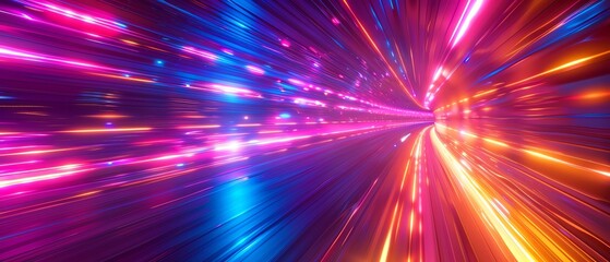 Fototapeta premium Advertisement digital photography, colorful speed motion, futuristic tunnel, abstract blurred background, high resolution