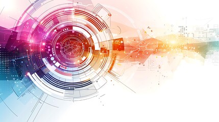 Obraz premium abstract technology background geometric shapes with transparent layers