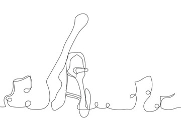 Sketch lifestyle concept minimal girl woman sing a song music drawing line art. Female song music superstar voice with white ioslated background. Abstract,vector,illustration.