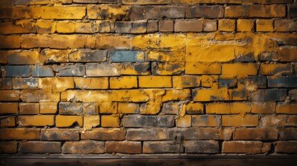 Obraz premium grunge yellow old brick wall