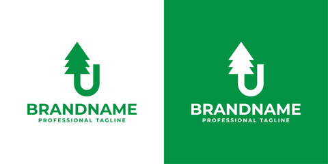 Letter U Tree Logo, Perfect for Environmental Organizations and Eco Friendly Brands