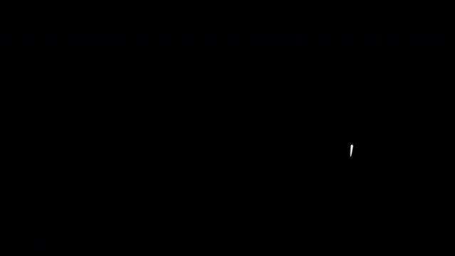 One dot horizontally moving fast randomly animation in black screen background