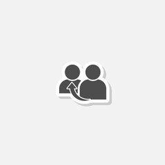 People referral icon sticker isolated on gray background