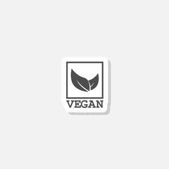 Vegan label badge icon sticker isolated on gray background