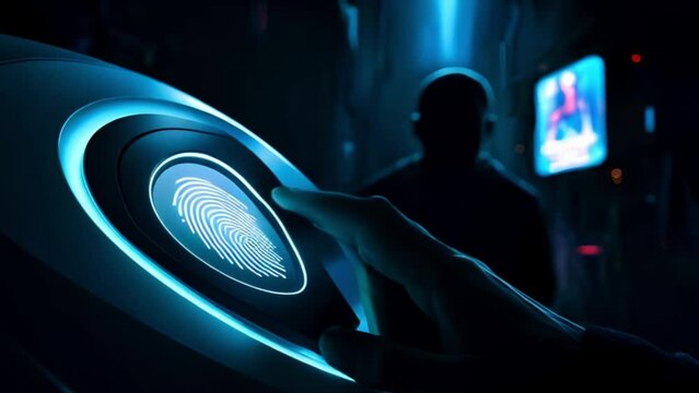 bio metric device, bio metric, finer print, biometric finger, finger, blue, machine, technology, fingerprint, identity, password, protection, video, download, full hd, 4k, 