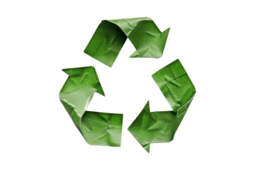 Green Recycle Symbol Made of Paper