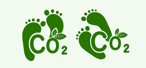 CO2 related vector includes icons such as greenhouse gas emission level, eco-friendly production, earth etc. with green icons.