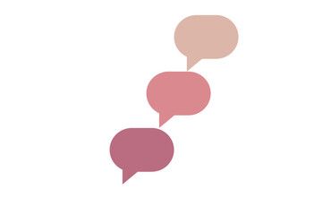 Message bubble icon in 3 form on white background