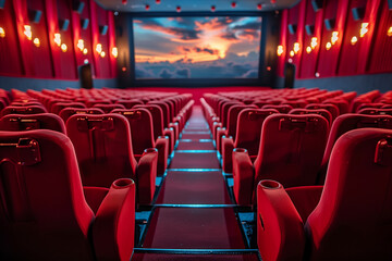 Awaiting the Silver Screen: Empty Seats in a Modern Cinema