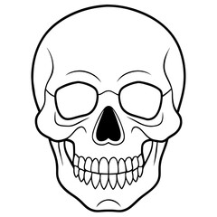 Skull black outline vector illustration 