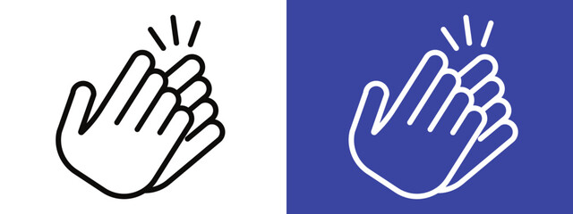 Obraz premium Clapping hands icon set. Applause vector graphics in multiple formats. Ideal for congratulatory messages, event promotions, and achievement announcements.