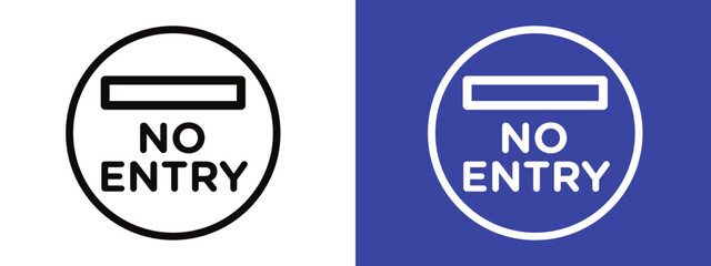 Obraz premium No entry road sign set. Vector symbols for no entry traffic signs in assorted styles. Perfect for road safety, traffic management, and restriction notices.