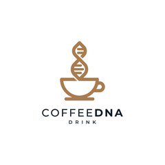 coffee with mug and DNA for coffee shop logo design