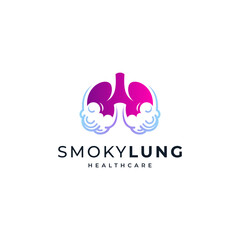 lung and smoke for health and lung care logo