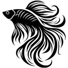 Betta fish design silhouette