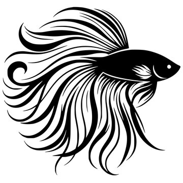 recommend clip art: Betta fish design silhouette