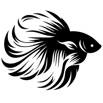 recommend clip art: Betta fish design silhouette