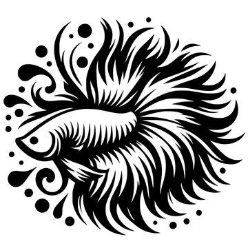 recommend clip art: Betta fish design silhouette