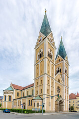 Obraz premium View at the Church of Saint Joseph in the streets of Weiden in der Oberpfalz - Germany